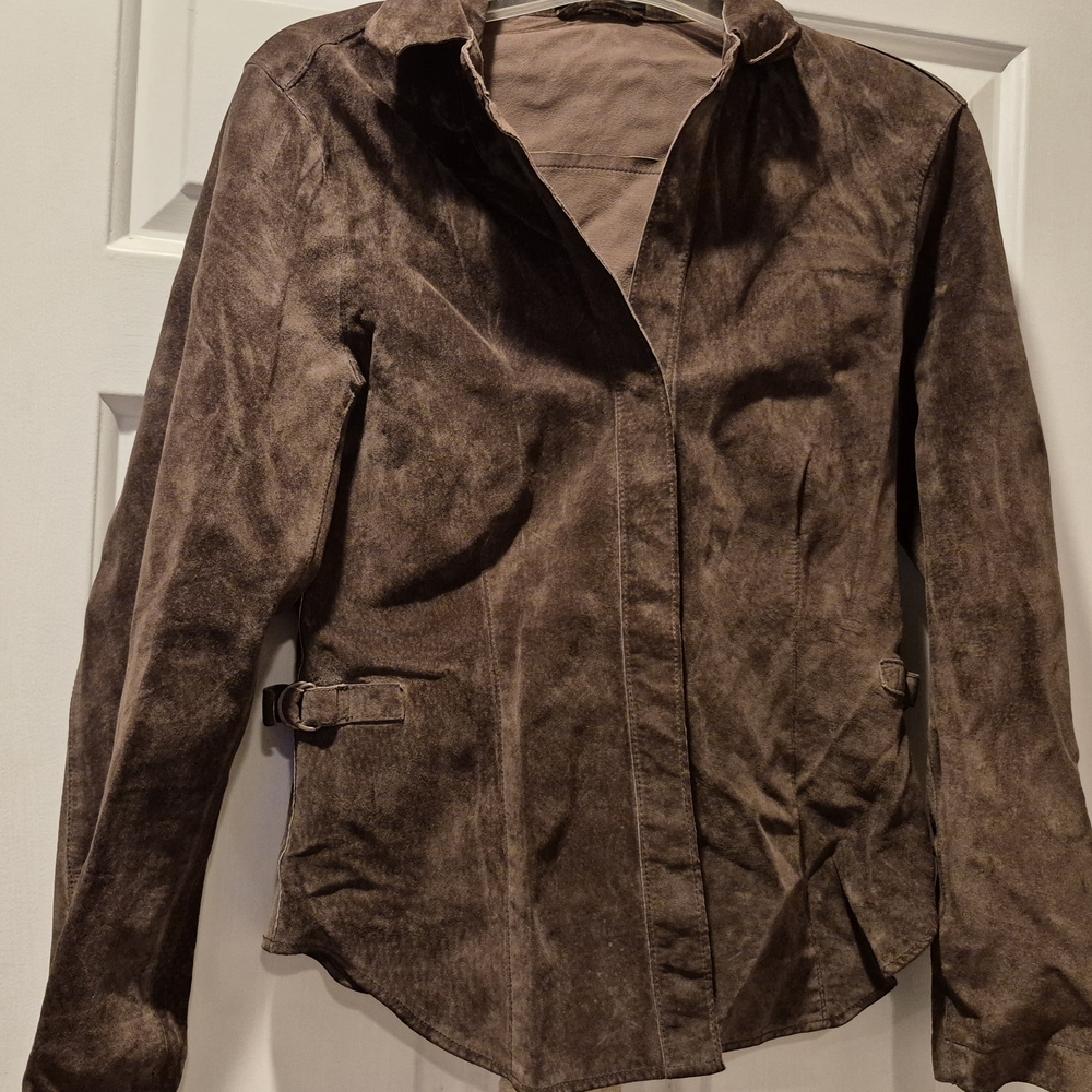 Brown Tailored Blazer with Velvet Finish